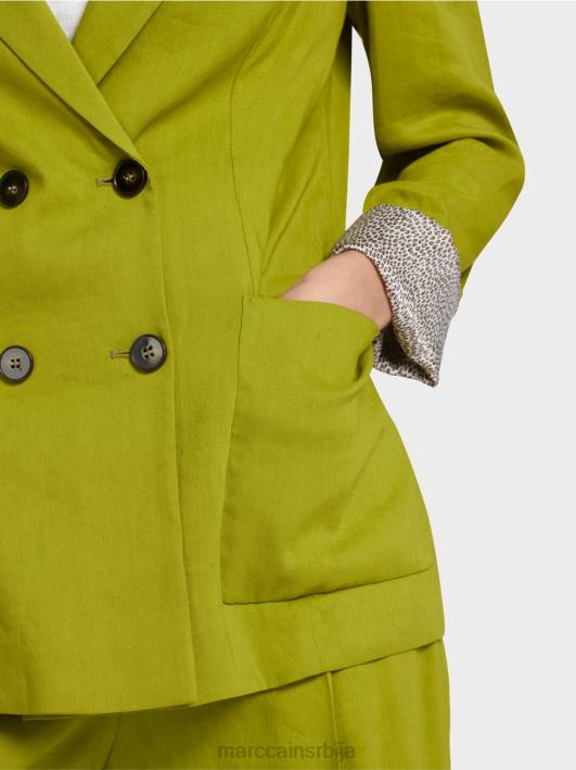 платнена јакна са дуплим копчањем Marc Cain D688190 дубоко маслинасто зелено одећу