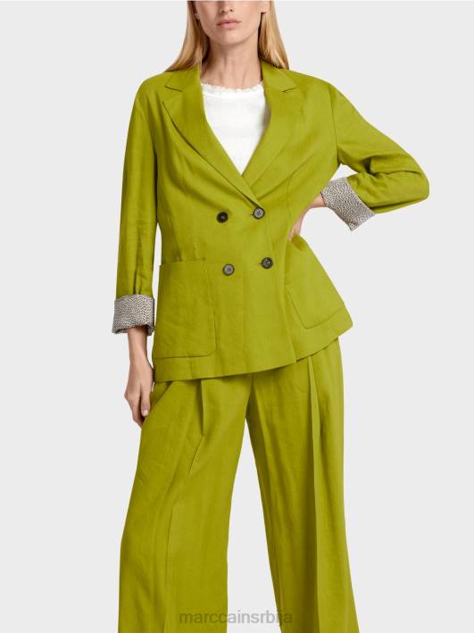 платнена јакна са дуплим копчањем Marc Cain D688190 дубоко маслинасто зелено одећу