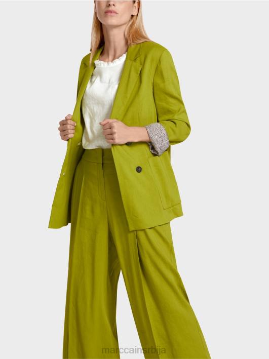платнена јакна са дуплим копчањем Marc Cain D688190 дубоко маслинасто зелено одећу