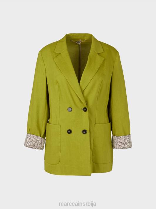 платнена јакна са дуплим копчањем Marc Cain D688190 дубоко маслинасто зелено одећу