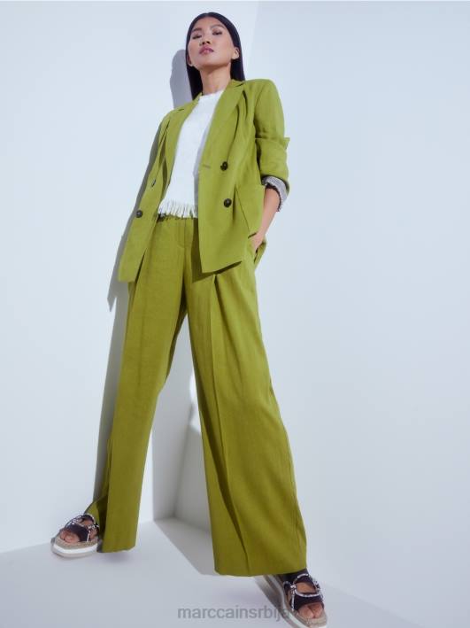 платнена јакна са дуплим копчањем Marc Cain D688190 дубоко маслинасто зелено одећу