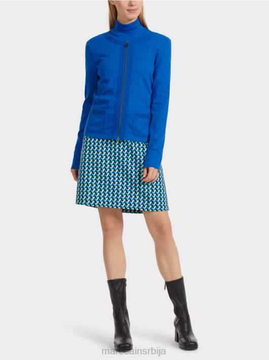 јакна са рајсфершлусом са округлим вратом Marc Cain D688308 светло краљевско плаво одећу