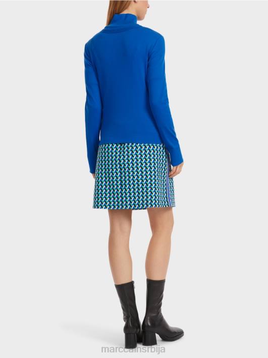 јакна са рајсфершлусом са округлим вратом Marc Cain D688308 светло краљевско плаво одећу