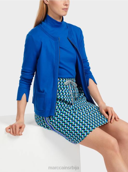 јакна са рајсфершлусом са округлим вратом Marc Cain D688308 светло краљевско плаво одећу