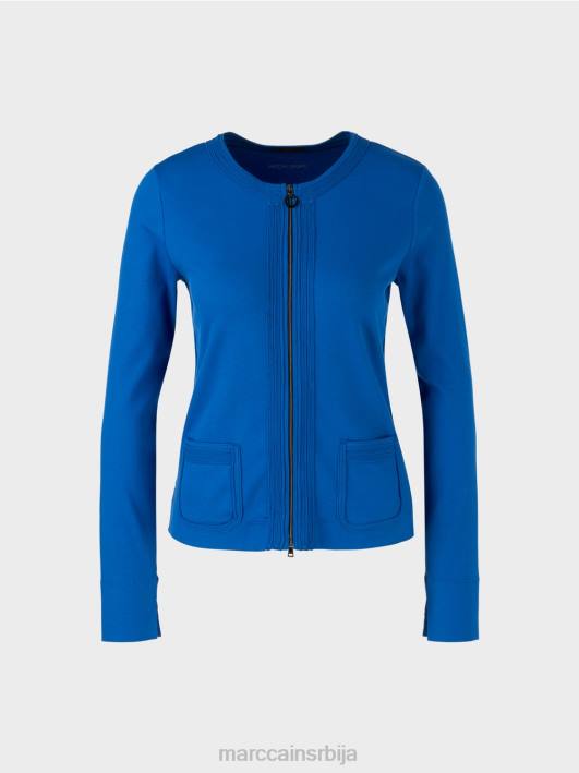 јакна са рајсфершлусом са округлим вратом Marc Cain D688308 светло краљевско плаво одећу