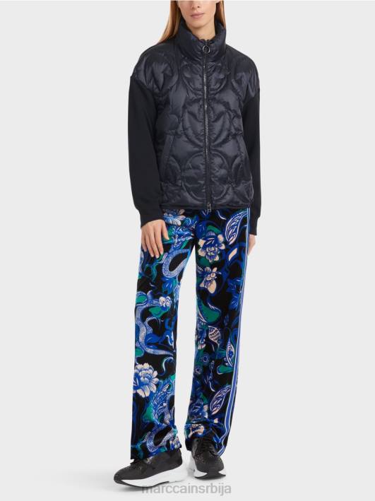 подстављена јакна "преиспитајмо заједно". Marc Cain D688309 поноћно плава одећу