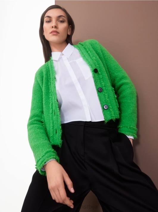 боуцле кардиган плетени у Немачкој Marc Cain D688310 тамно зелена јабука одећу