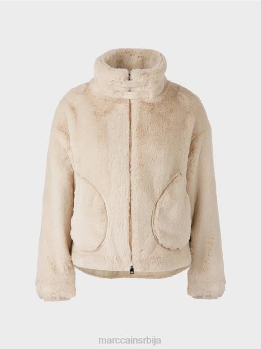 јакна од забавног крзна Marc Cain D688316 бадемово млеко одећу