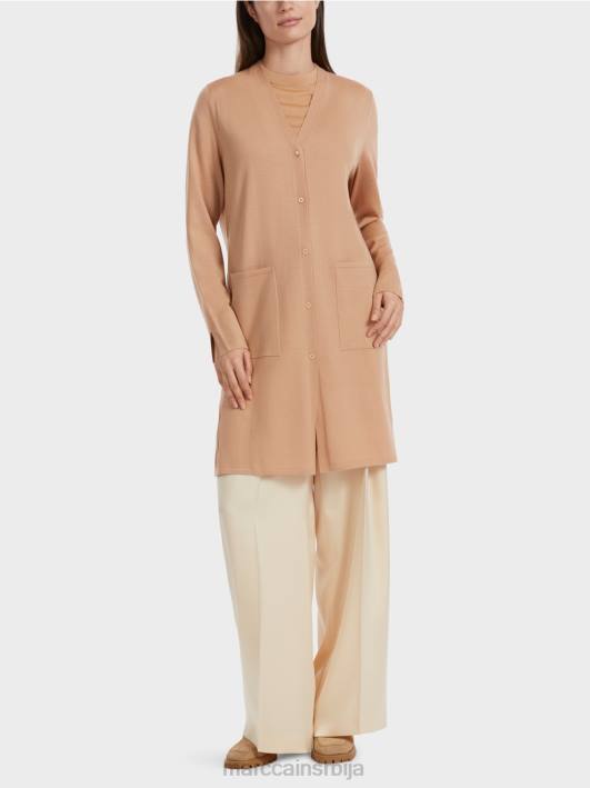 вунени кардиган "промислимо заједно". Marc Cain D688326 светла карамела одећу