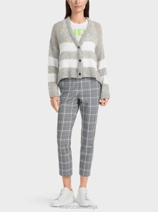в-кардиган "плетен у немачкој" Marc Cain D688327 Сребрно сива одећу