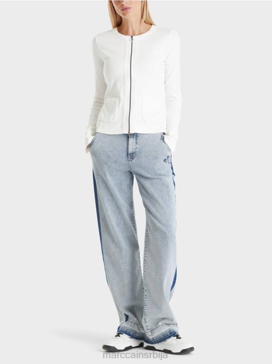 јакна са рајсфершлусом са округлим вратом Marc Cain D688332 прљаво бело одећу