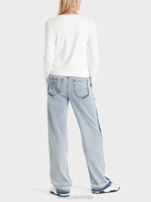 јакна са рајсфершлусом са округлим вратом Marc Cain D688332 прљаво бело одећу