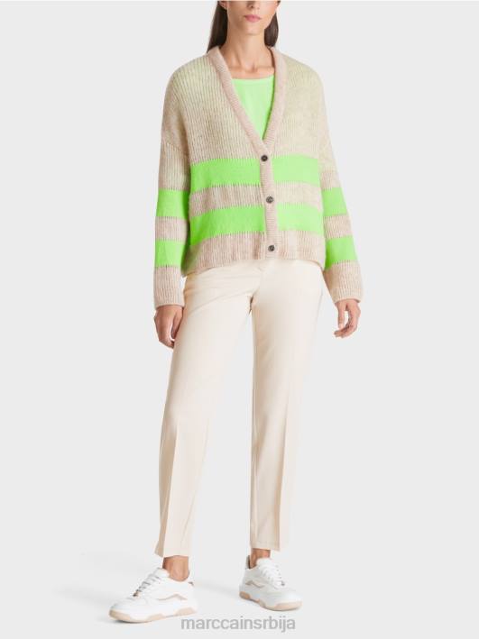 в-кардиган "плетен у немачкој" Marc Cain D688338 светло шокантно зелено одећу