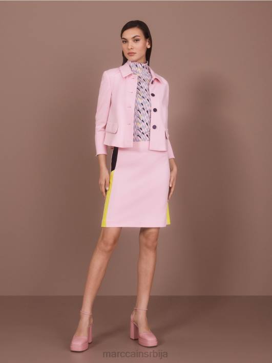 кратка јакна са растезањем Marc Cain D688344 меки пудер розе одећу