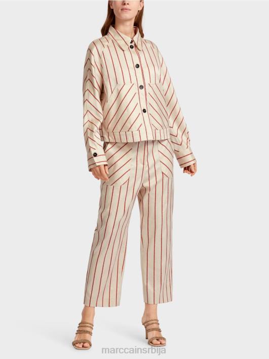 пругаста јакна од лиоцела Marc Cain D688353 Бордо одећу