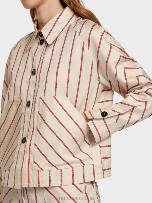 пругаста јакна од лиоцела Marc Cain D688353 Бордо одећу