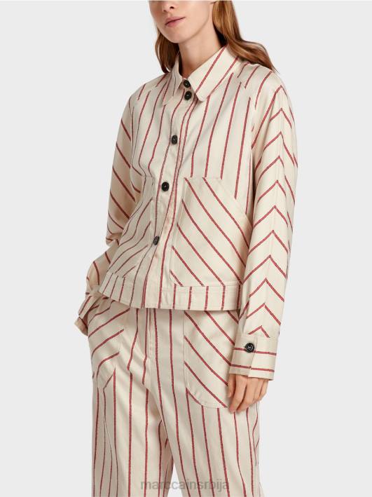 пругаста јакна од лиоцела Marc Cain D688353 Бордо одећу