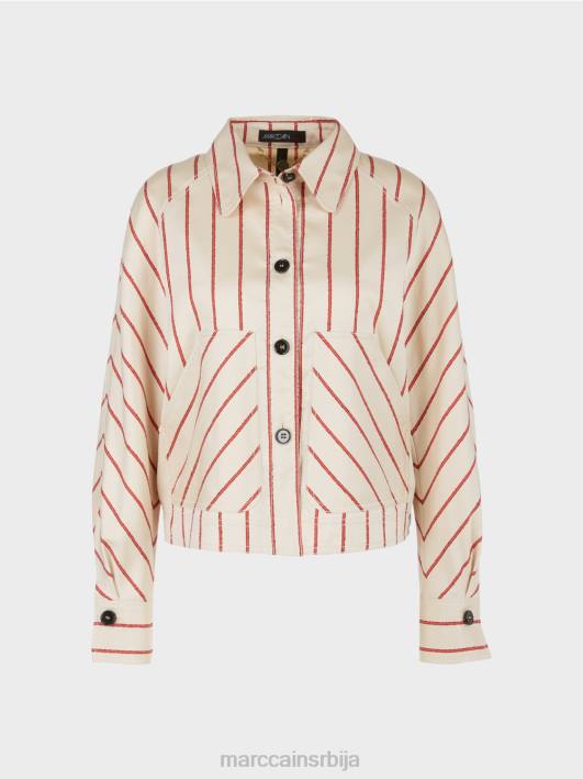 пругаста јакна од лиоцела Marc Cain D688353 Бордо одећу