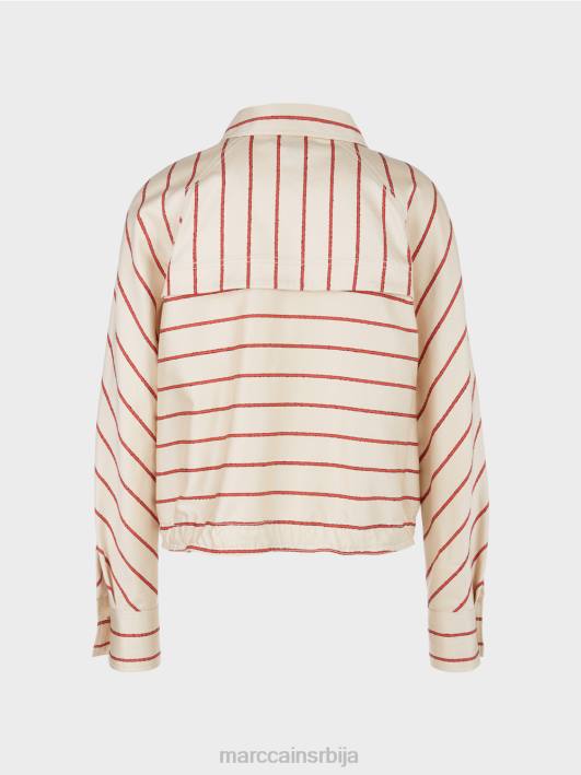 пругаста јакна од лиоцела Marc Cain D688353 Бордо одећу