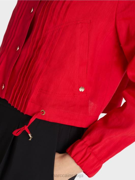 ланена јакна са стојећом крагном Marc Cain D688356 Бордо одећу