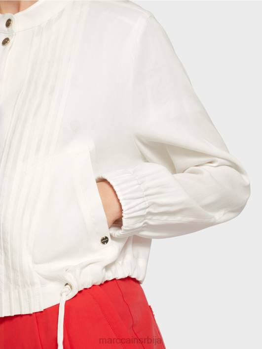 ланена јакна са стојећом крагном Marc Cain D688361 прљаво бело одећу