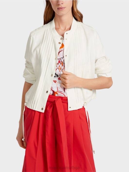 ланена јакна са стојећом крагном Marc Cain D688361 прљаво бело одећу