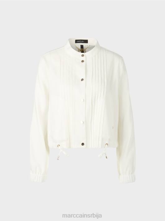 ланена јакна са стојећом крагном Marc Cain D688361 прљаво бело одећу