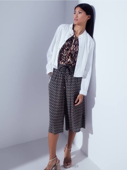 ланена јакна са стојећом крагном Marc Cain D688361 прљаво бело одећу