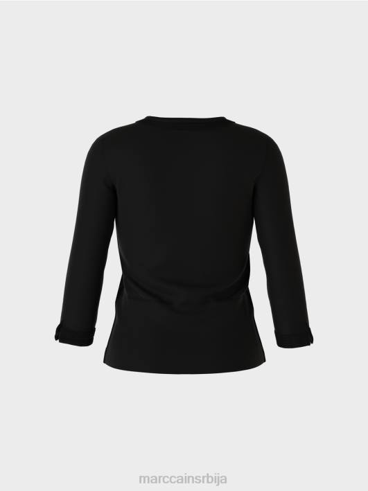 памучна растезљива јакна Marc Cain D688366 црн одећу