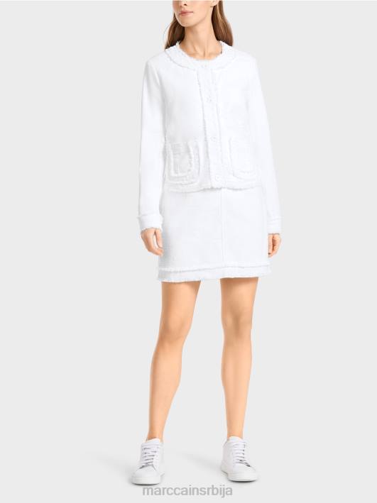 јакна са ресама са цветним дугмадима Marc Cain D688371 бео одећу