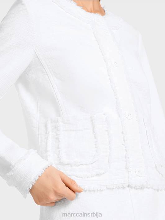 јакна са ресама са цветним дугмадима Marc Cain D688371 бео одећу