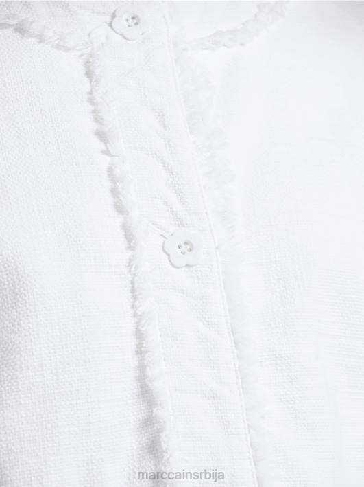 јакна са ресама са цветним дугмадима Marc Cain D688371 бео одећу