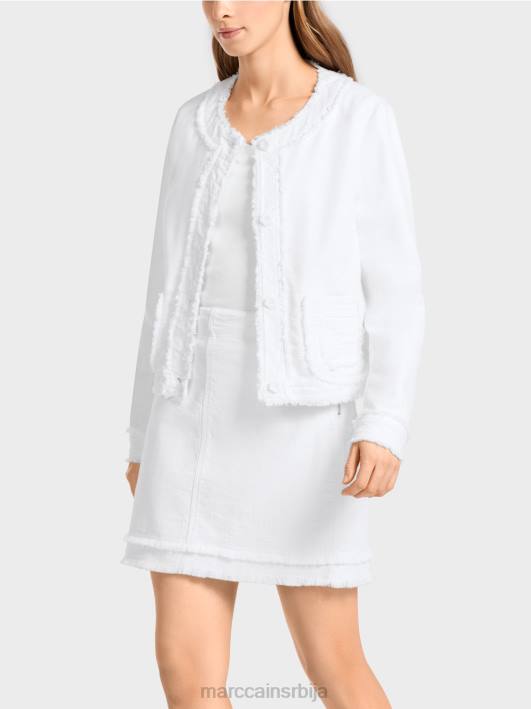 јакна са ресама са цветним дугмадима Marc Cain D688371 бео одећу