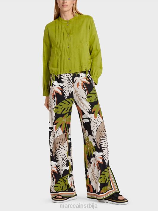 ланена јакна са стојећом крагном Marc Cain D688383 дубоко маслинасто зелено одећу