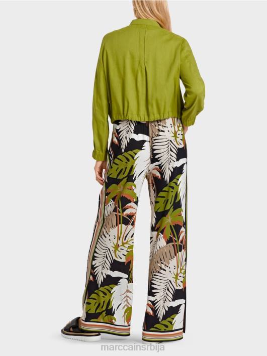 ланена јакна са стојећом крагном Marc Cain D688383 дубоко маслинасто зелено одећу