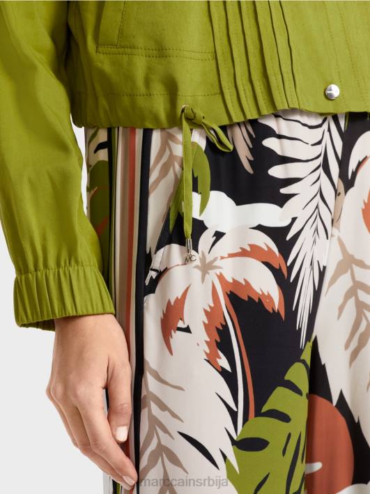 ланена јакна са стојећом крагном Marc Cain D688383 дубоко маслинасто зелено одећу