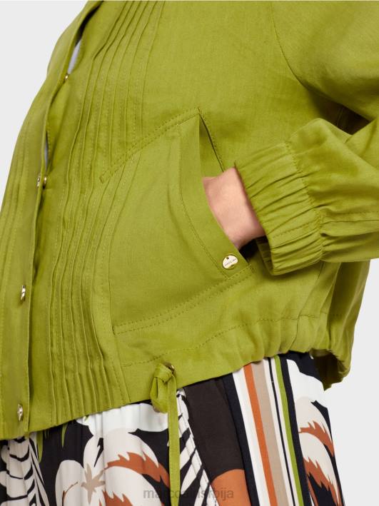 ланена јакна са стојећом крагном Marc Cain D688383 дубоко маслинасто зелено одећу