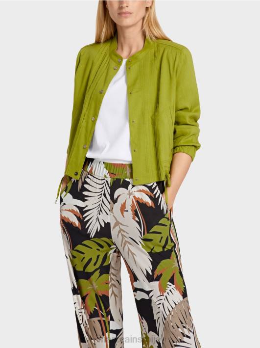 ланена јакна са стојећом крагном Marc Cain D688383 дубоко маслинасто зелено одећу