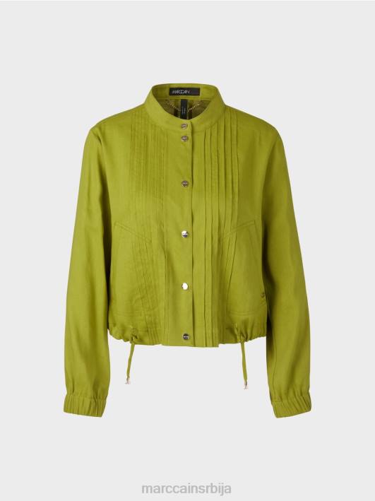 ланена јакна са стојећом крагном Marc Cain D688383 дубоко маслинасто зелено одећу