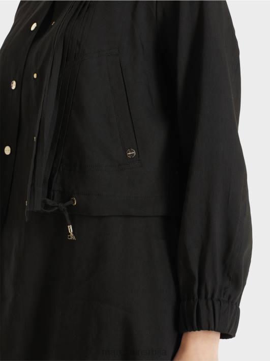 ланена јакна са стојећом крагном Marc Cain D688386 црн одећу