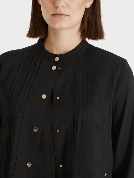 ланена јакна са стојећом крагном Marc Cain D688386 црн одећу