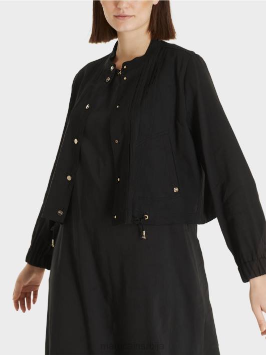 ланена јакна са стојећом крагном Marc Cain D688386 црн одећу