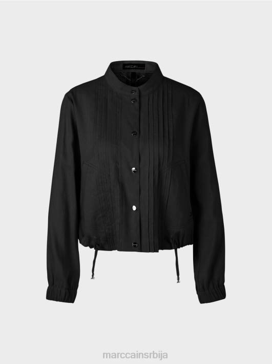 ланена јакна са стојећом крагном Marc Cain D688386 црн одећу