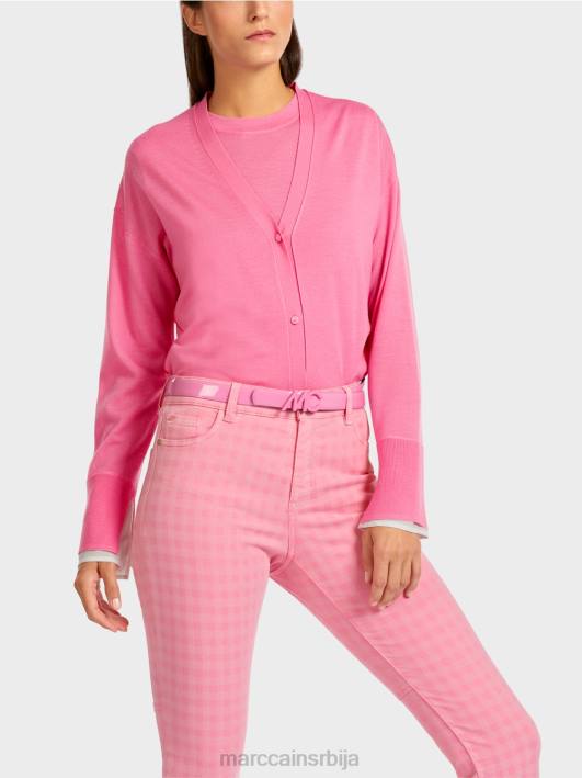 кардиган од супер финог плетива Marc Cain D688406 светло розе одећу