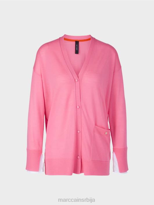 кардиган од супер финог плетива Marc Cain D688406 светло розе одећу