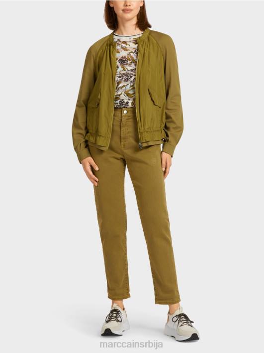 мекани блузон од фине ребрасте тканине Marc Cain D688413 жута олив одећу