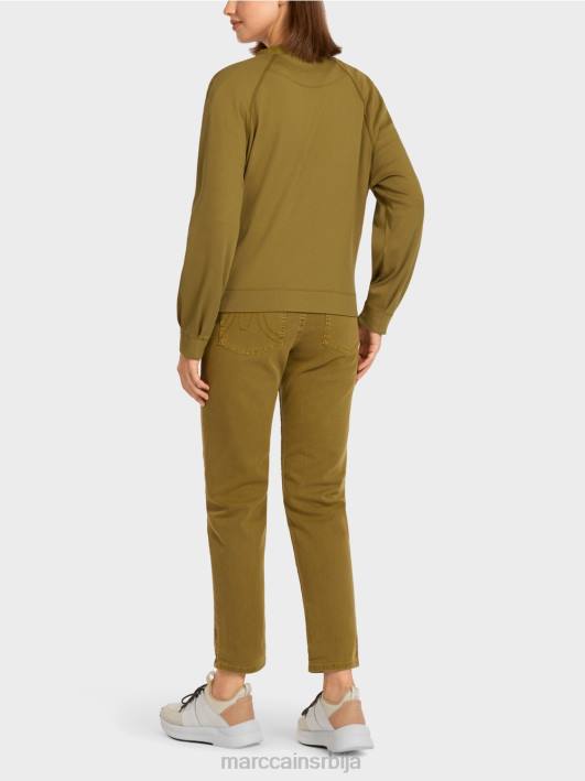 мекани блузон од фине ребрасте тканине Marc Cain D688413 жута олив одећу