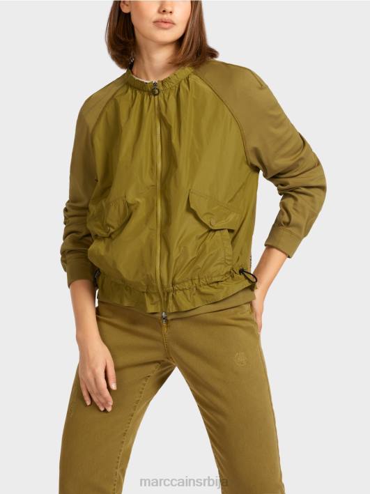 мекани блузон од фине ребрасте тканине Marc Cain D688413 жута олив одећу