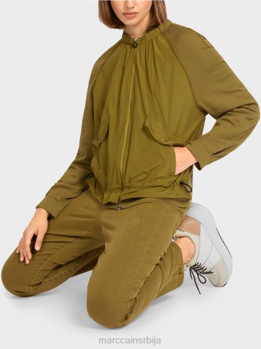 мекани блузон од фине ребрасте тканине Marc Cain D688413 жута олив одећу