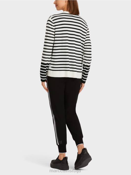 пругасти кардиган Marc Cain D688418 бело и црно одећу